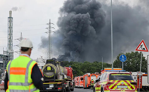 德國化工廠爆炸現場圖