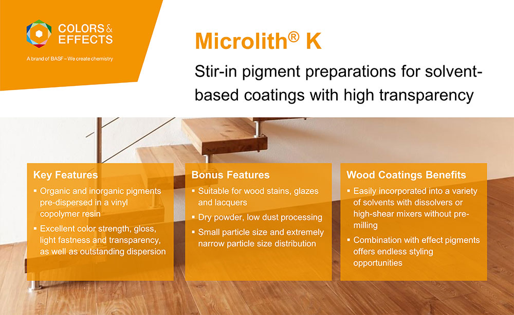 Microlith K系列，用于高透明度溶劑型涂料的攪拌式顏料制劑