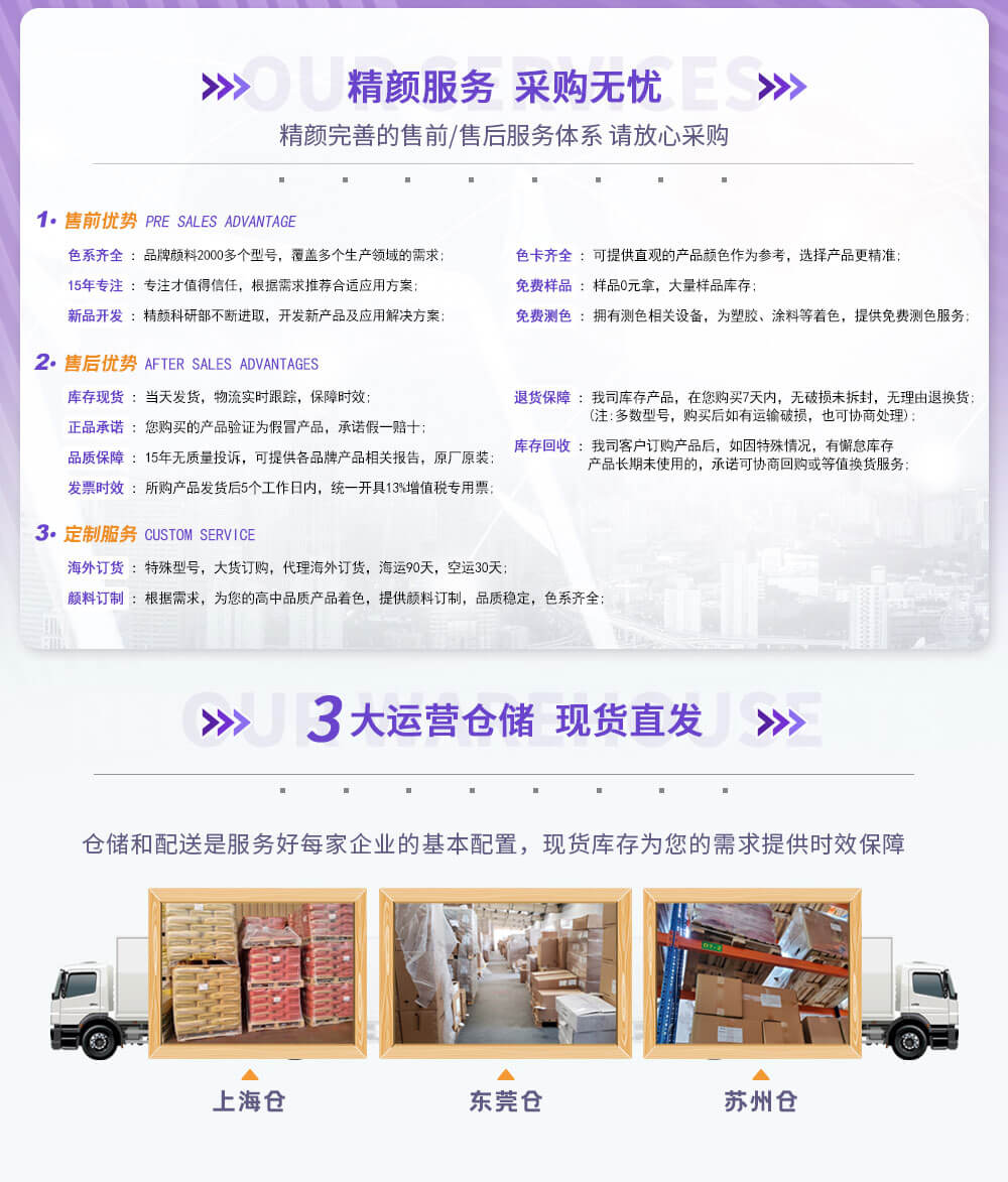 精顏化工服務優勢與倉庫展示