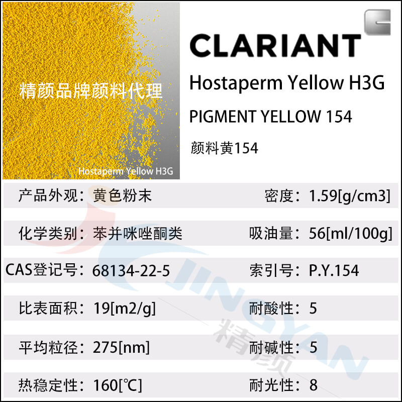 科萊恩H3G苯并咪唑酮顏料黃154參數(shù)表
